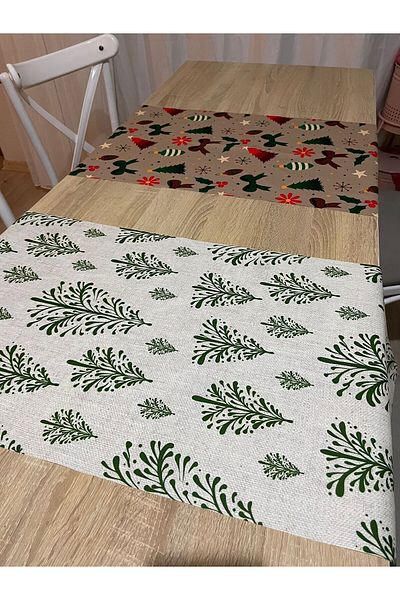 tarzınısec Christmas Pattern Runner Christmas New Year Runner 40 X 140 - 2 Pieces