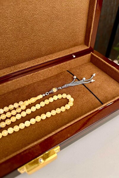 dergah tesbih سبحة صلاة بتصميم قطرة العنبر الفضية (99 حبة) (سبحة قطرة العنبر)