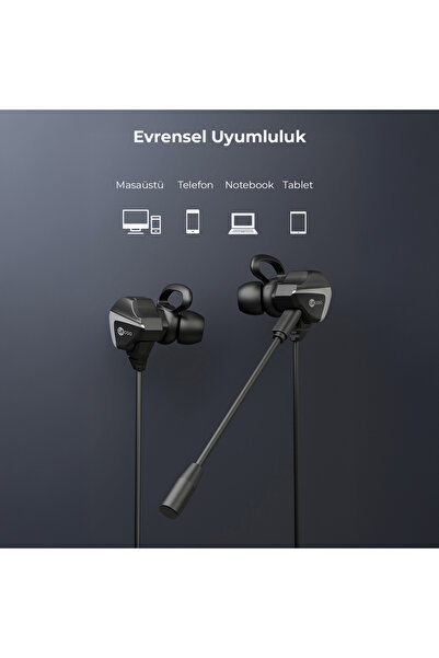 Lecoo Ht105 Kablolu 3.5mm Jacklı Çıkartılabilir Mikrofonlu Kulak Içi Gaming Kulaklık Siyah