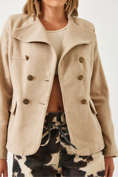 Bianco Lucci Kadın Düğmeli Astarlı Kaşe Ceket MBMS054 60501054