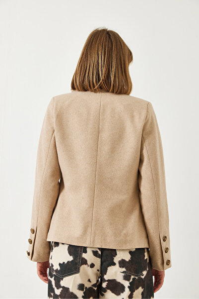 Bianco Lucci Kadın Düğmeli Astarlı Kaşe Ceket MBMS054 60501054