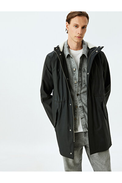 Koton Αδιάβροχο από συνθετικό δέρμα με κουκούλα και φερμουάρ