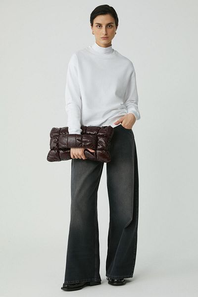 ETHIQUET Modest Alfreda Damen-Sweatshirt aus Baumwollfleece mit weichem Rundhalsausschnitt und bequemer Passform in Weiß