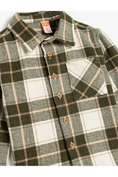 Koton Oduncu Gömlek Uzun Kollu Düğme Kapamalı Tek Cepli