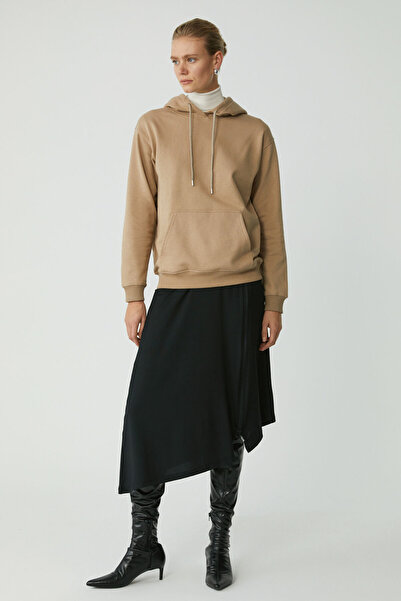 ETHIQUET Μόνιμη γυναικεία φούτερ Abelia από μαλακό χοντρό ύφασμα με κουκούλα και άνετη εφαρμογή βιζόν με φλις μέσα