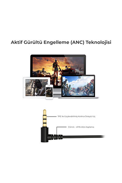 Lecoo Ht105 Kablolu 3.5mm Jacklı Çıkartılabilir Mikrofonlu Kulak Içi Gaming Kulaklık Siyah