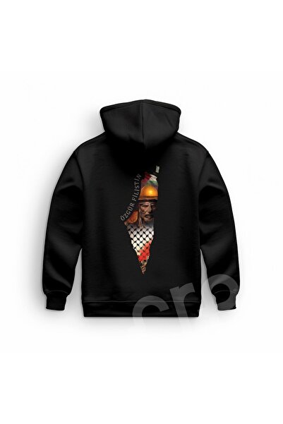 Crea Eymer Wear Hanorac cu capota supradimensionat cu imprimeu Palestine Free...