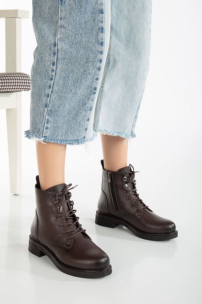 MaskButik Καφέ Aster Skin Boots - Lace Up