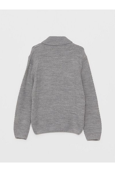 LC Waikiki Lcwk Strickpullover für Jungen mit Schalkragen und Selbstmuster