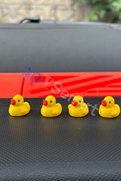 3D SerArt 4'lü Mini Ördek Set Dikiz Aynası Süsü Araba Süsü Hediyelik Eşya