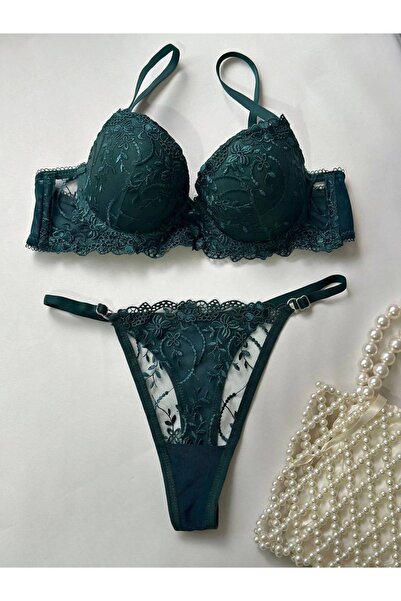 ARONA Σμαραγδένιο πράσινο σετ με ράψιμο Arona -171