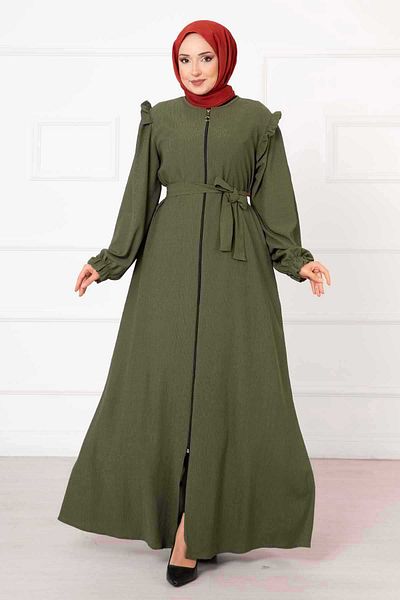 dilber fashion Ζώνη Ferace με φερμουάρ και λεπτομέρεια βολάν στον ώμο