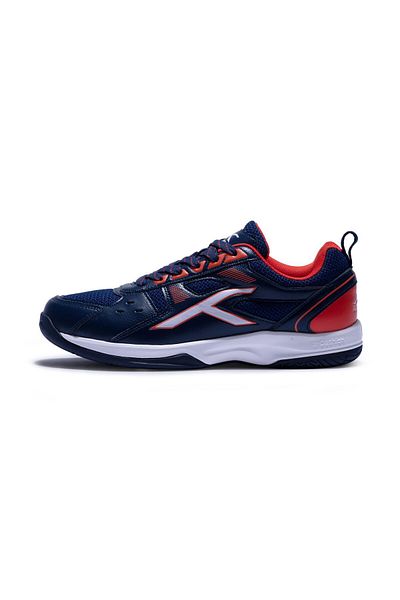 Hundred Raze Non-marking Professional Badminton Shoes For Men (NAVY/ORANGE RED, EU 45/UK 11/US 12)