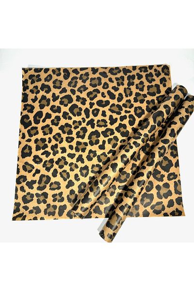 weloveis ''Leopard'' Printed 55X55Cm Luxury Virgir Kraft Paper - 10 Sheets Flower Bouquet