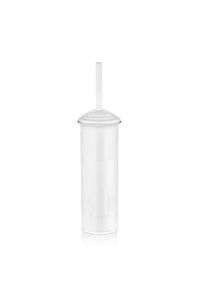 LUCKYHOMES Βούρτσα WC 40x11 cm Γαλβανισμένη Μεταλλική Τουαλέτα - Λευκό & Μαύρο Ανοξείδωτο Πολυτελές