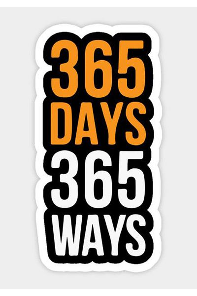 MegaSticker 365 de zile 365 de moduri autocolant pentru mașină, motocicletă, cască și laptop - 13x7 cm