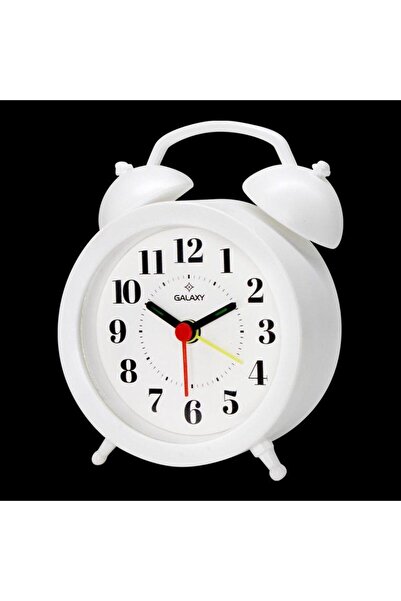 Galaxy Masa Üstü Eskitme Görünümlü 12 cm Çalar Saat Beyaz