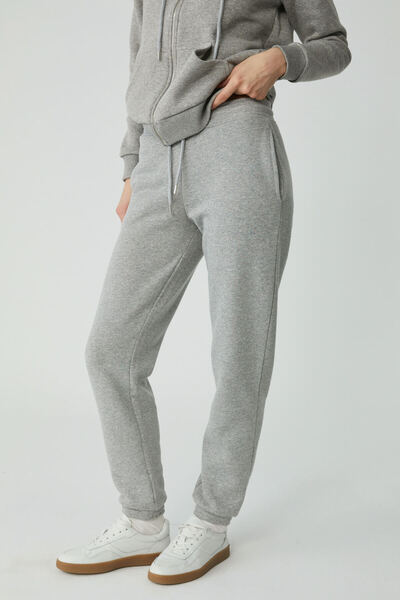 ETHIQUET Candace Women's Cotton Fleece Inside, Elastic Waist and Leg, Corded Relaxed Grimelange Sweatpants