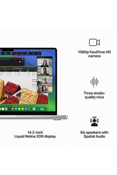 Apple ماك بوك برو 14 بوصة (2023) | M3 | وحدة معالجة مركزية 8 أنوية | ذاكرة وصول عشوائي سعتها 8 جيجابايت | قرص SSD سعة 512 جيجابايت | فضي | إصدار الشرق الأوسط