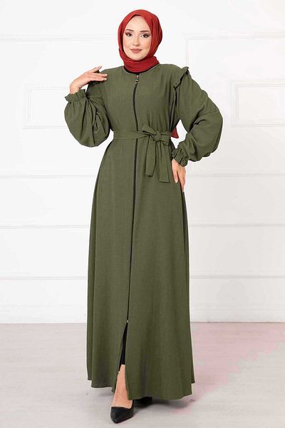 dilber fashion Ζώνη Ferace με φερμουάρ και λεπτομέρεια βολάν στον ώμο