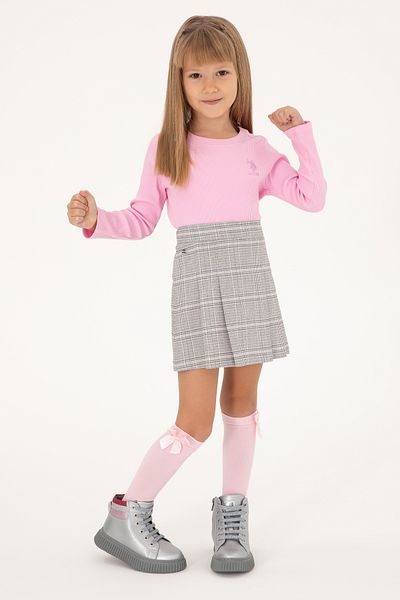U.S. Polo Assn. Girl's Pink Crew Neck Sweatshirt 50298174 -Vr041