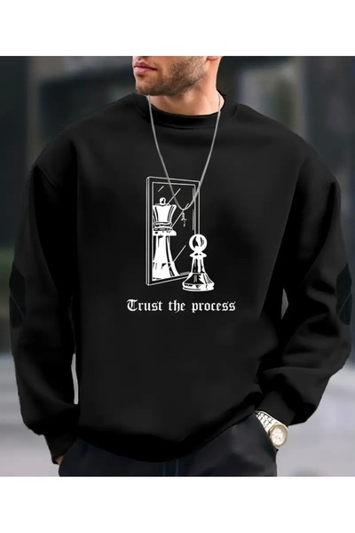 Frisson Світшот з принтом Sitranj, унісекс, з велосипедним коміром