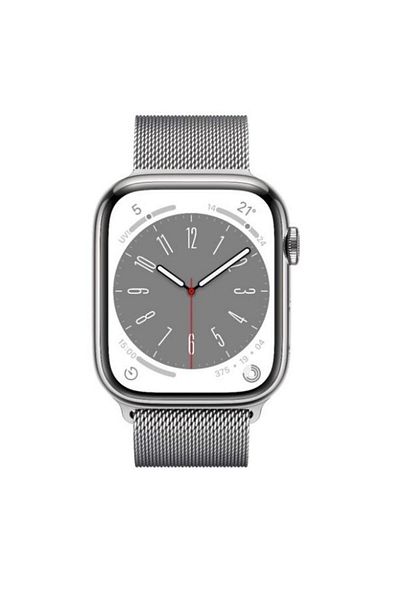 Apple Watch Series 8 GPS + Cellular 45mm Silver Stainless Steel Case with Silver Milanese Loop