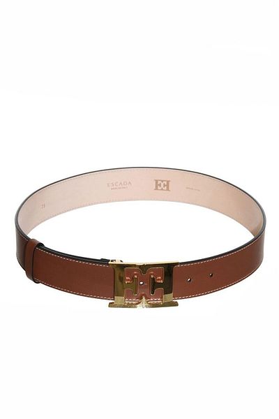 Escada Logo Buckle Leather Belt