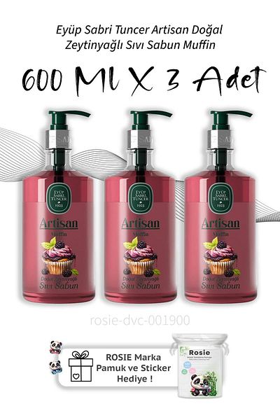 Eyüp Sabri Tuncer Artisan Natural Olive Oil Liquid Soap Muffin 600 ml