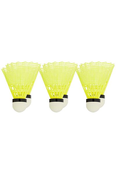 Li-Ning Attack Nylon Badminton Shuttlecocks | Yellow | Slow Speed | Synthetic Cork | Durability