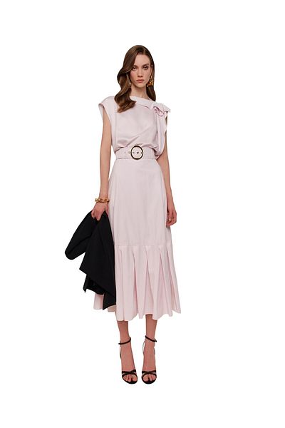 Escada Asymmetrical Ruffled Neck Tank Top