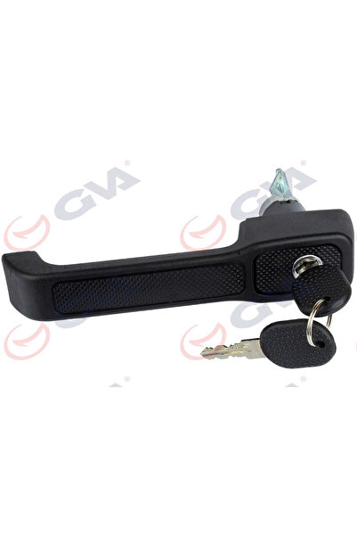 GVA Outside Door Handle with Key Set Front Left with Key Hole Black Pattern Uno 89-95 Dpmah