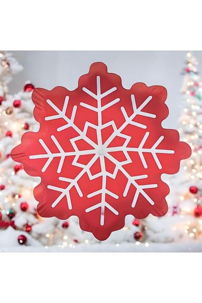 parti sürprizi New Year's Party Red White Snowflake Shaped Foil Balloon