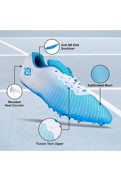 Nivia Running Spikes Strider 2.0 | Blue | Sports Footwear | Men’s Running Spikes