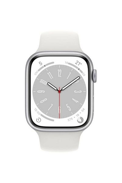 Apple Watch Series 8 GPS + Cellular 45mm Silver Stainless Steel Case with White Sport Band