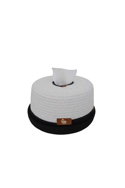 HomeTurko BOHO Design - Suport rotund pentru șervețele din iută, cutie de șervețele din paie, articole de birou pentru acasă