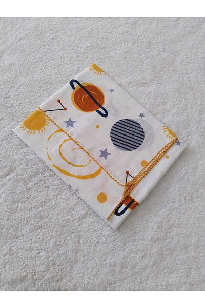 Store Planet Patterned Baby Muslin Blanket - Newborn 100% Cotton, Multi-Purpose Blanket