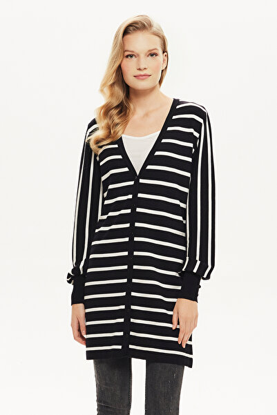 Naramaxx Çizgili Uzun Triko Hırka