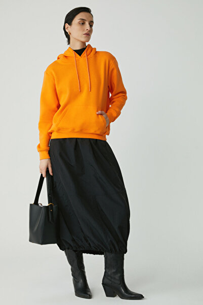 ETHIQUET Γυναικείο φούτερ Diane Comfort Fit με κουκούλα πορτοκαλί με φλις εσωτερικά