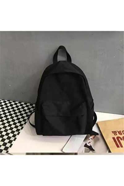 Karakedi Plain Black School Backpack with Water Bottle