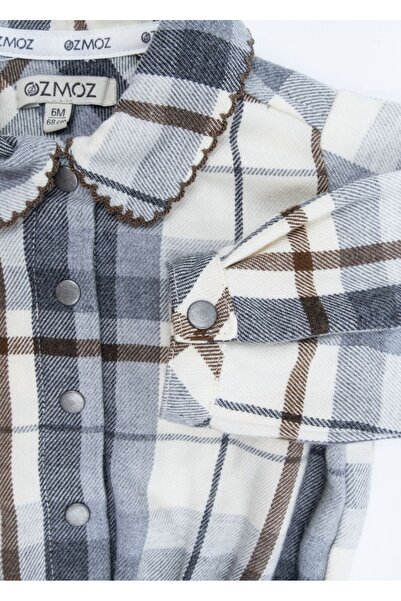 Ozmoz By Mukadder Özden Plaid Classic Shirt Winter Baby Girl Bodysuit