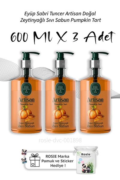 Eyüp Sabri Tuncer Artisan Natural Olive Oil Liquid Soap Pumpkin Corer 600 ml