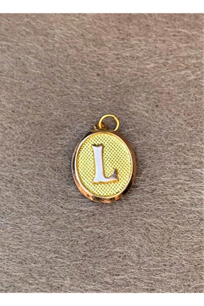 Bayar Gold 14 Ayar Altın L Harf Oval Kolye Ucu