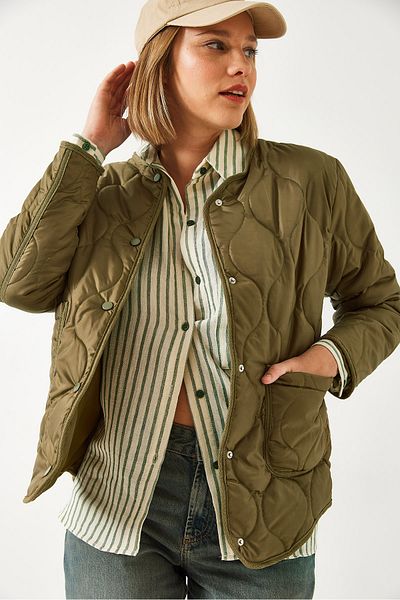 Bianco Lucci Gesteppter, gemusterter Taschenmantel für Damen 60351282