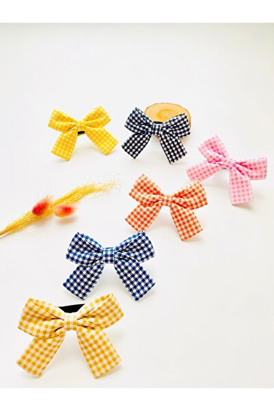 seyranat Σετ με 6 πολύχρωμα φιόγκοι για κοριτσάκια με σχέδια - καρό ελαστικά ...