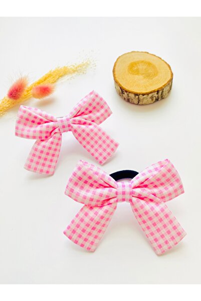 seyranat Agrafă de păr pentru fetiță, albă, roz - 2 bucăți elastică cu model ...