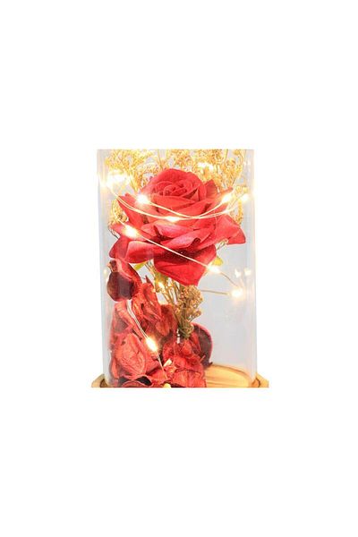 Skygo Fanus Rose 19/10cm Led Lighted Glass Fan Gift