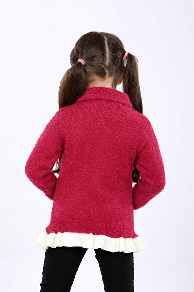 KURGAN TEKSTİL Kız Çocuk Regular Fit Gömlek Yaka Düğmeli Hırka