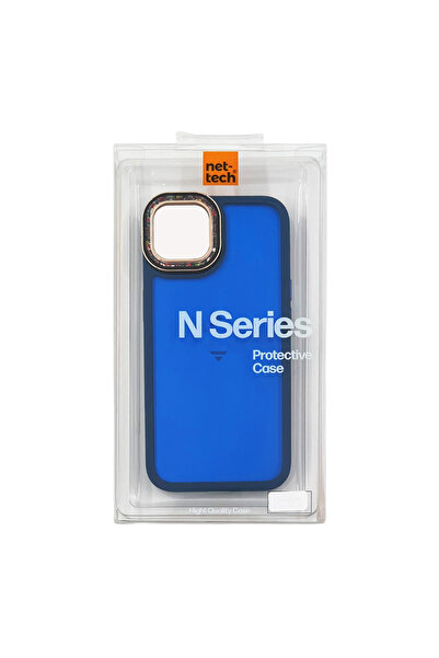 Nettech iPhone 12 Compatible Nt-N027 Luxury Back Protection Case with Protruding Camera Part - Navy Blue