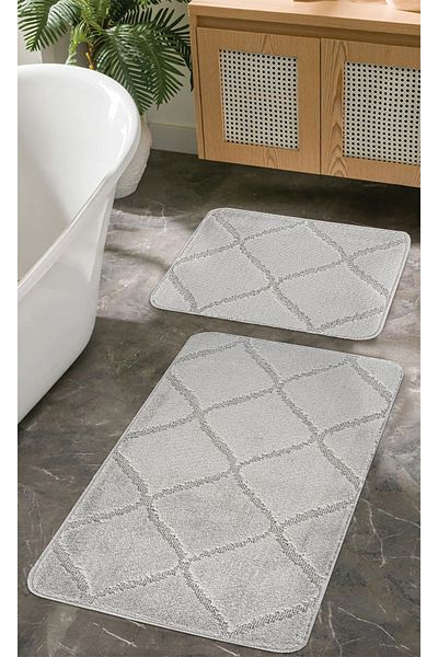 KONFOR Non-Slip Bathroom Mat Set – Long-Lasting, Soft Texture, Water Absorbent, Washable Set (50x80